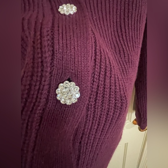 NWT HALOGEN WOMEN'S EMBELLISHED BUTTON CARDIGAN SWEATER SIZE XL DEEP RUBY NEW - Picture 7 of 12